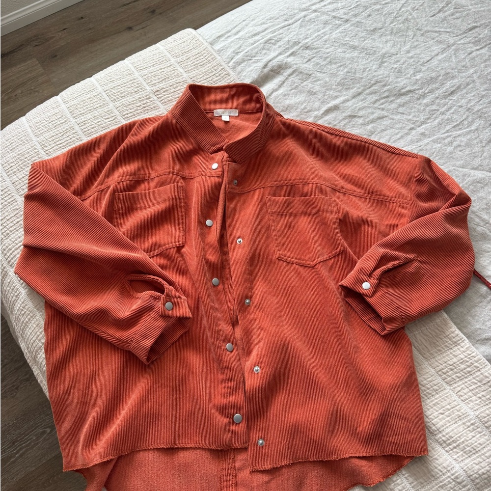 Rust Orange Button-Up Shirt